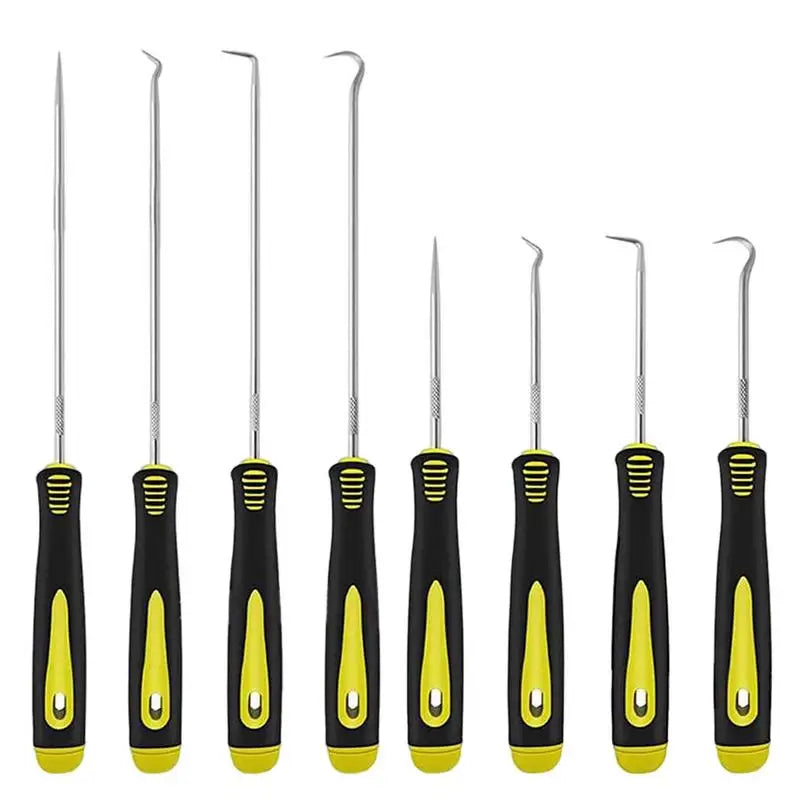 Mechanic Pick Set 4Pcs Precision Automotive Pick Tool Set Ergonomic Handle Gasket Scraper Tools with 45 Degree 90 Degree Hook