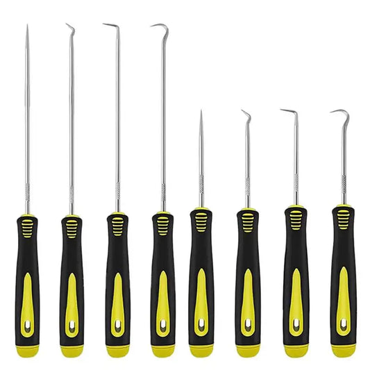 Mechanic Pick Set 4Pcs Precision Automotive Pick Tool Set Ergonomic Handle Gasket Scraper Tools with 45 Degree 90 Degree Hook