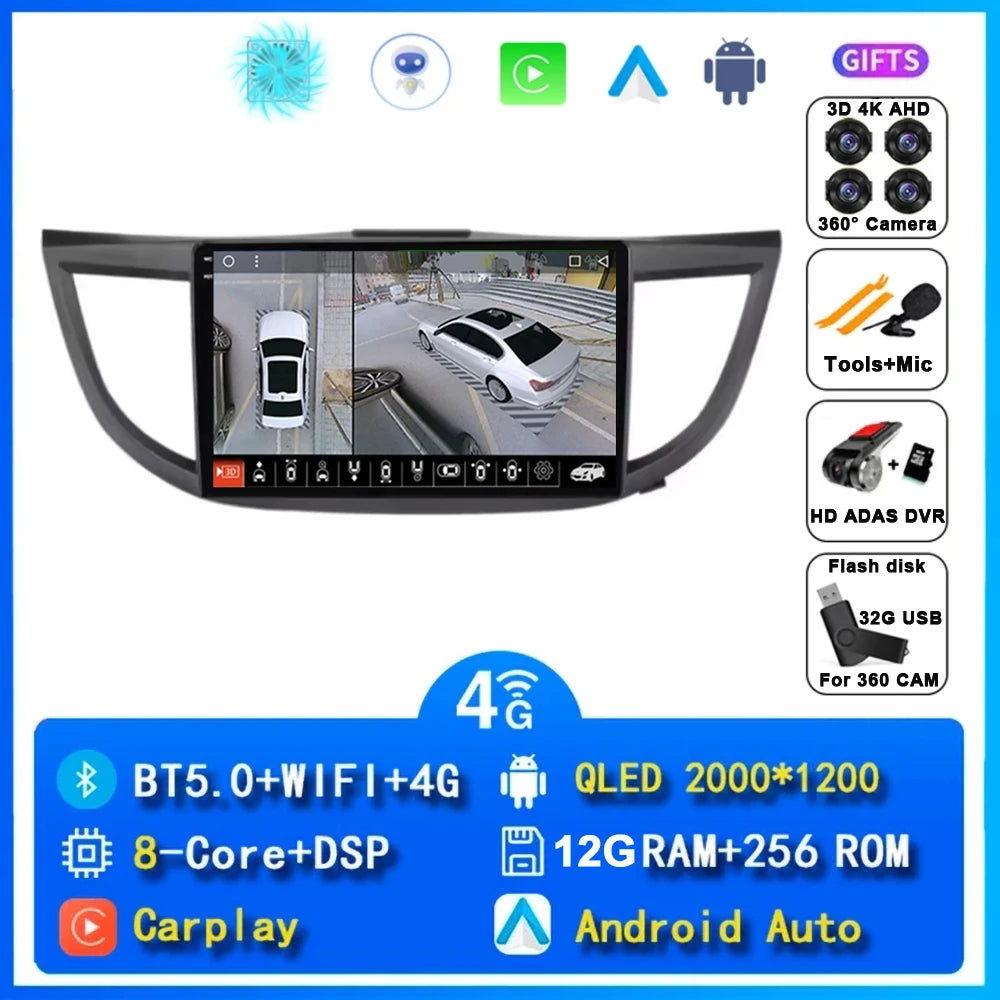 Android 15 Car Radio for Honda CRV CR-V 4 RM RE 2012 2013 2014 2015 2016 Navigation GPS Multimedia Video Player Stereo Wifi+4G