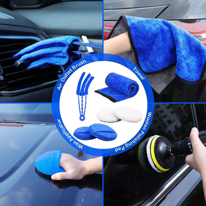 26Pcs Car Detailing Brush Set, Car Detailing Kit, Auto Detailing Drill Brush Set, Car Detailing Brushes, Car Buffing Sponge Pads Kit, Car Cleaning Tools Kit for Interior, Exterior, Wheels