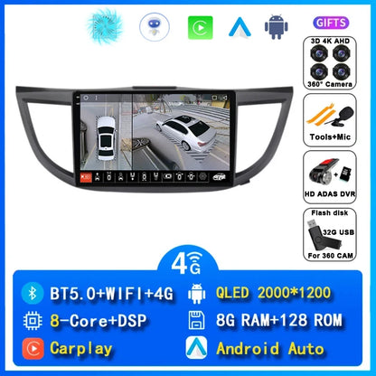 Android 15 Car Radio for Honda CRV CR-V 4 RM RE 2012 2013 2014 2015 2016 Navigation GPS Multimedia Video Player Stereo Wifi+4G