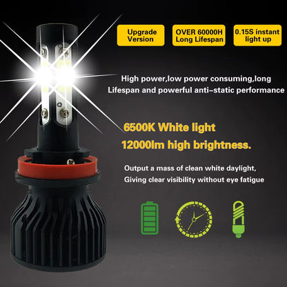 2Pcs 16000Lm 50W H4 H8 H9 9004 9007 Hi/Lo Beam H1 H3 H7 9005/HB3 9006/HB4 H8H9H11 9012 Auto Led Headlight White Car Lights 12V