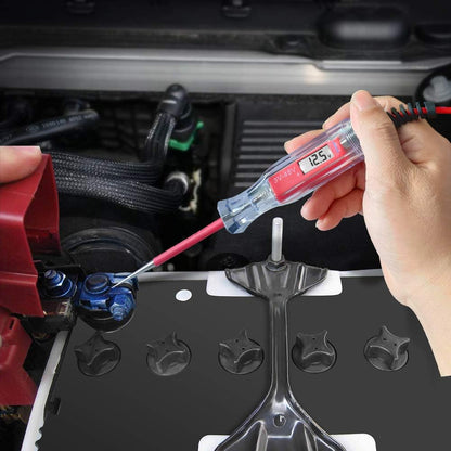 Heavy Duty 3-48V Digital LCD Display Circuit Tester with 140 Inch Extended Spring Wire,Car Truck Vehicles Low Voltage Tester,Automotive Test Light with Stainless Probe