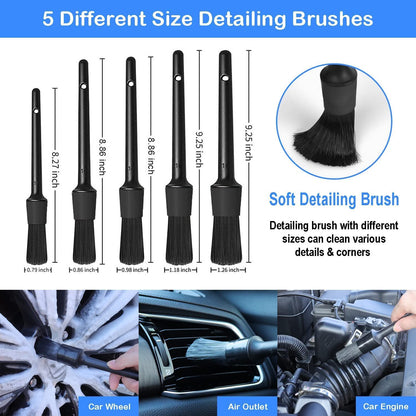 26Pcs Car Detailing Brush Set, Car Detailing Kit, Auto Detailing Drill Brush Set, Car Detailing Brushes, Car Buffing Sponge Pads Kit, Car Cleaning Tools Kit for Interior, Exterior, Wheels