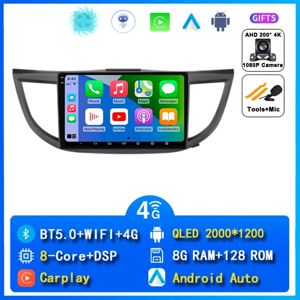Android 15 Car Radio for Honda CRV CR-V 4 RM RE 2012 2013 2014 2015 2016 Navigation GPS Multimedia Video Player Stereo Wifi+4G