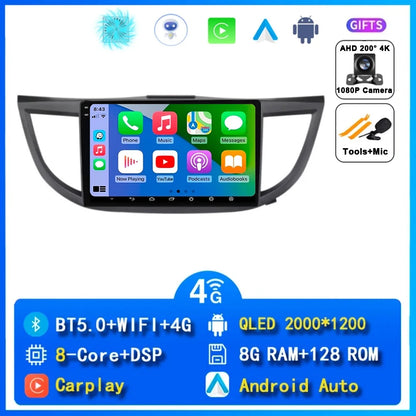 Android 15 Car Radio for Honda CRV CR-V 4 RM RE 2012 2013 2014 2015 2016 Navigation GPS Multimedia Video Player Stereo Wifi+4G