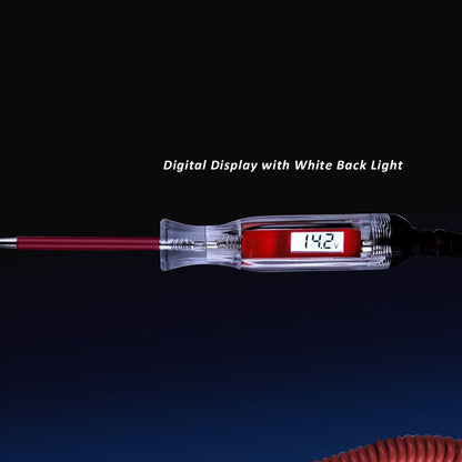 Heavy Duty 3-48V Digital LCD Display Circuit Tester with 140 Inch Extended Spring Wire,Car Truck Vehicles Low Voltage Tester,Automotive Test Light with Stainless Probe