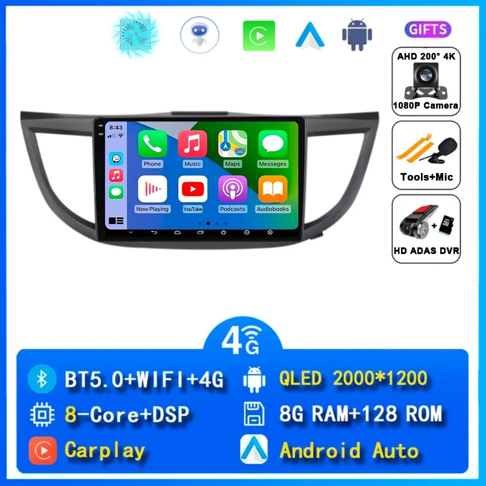 Android 15 Car Radio for Honda CRV CR-V 4 RM RE 2012 2013 2014 2015 2016 Navigation GPS Multimedia Video Player Stereo Wifi+4G