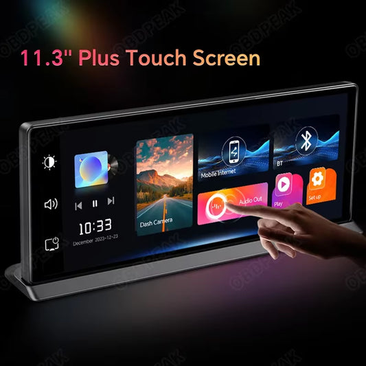 K2 Pro Carplay & Android Auto Dash Cam 11.3" Rearview Camera DVR 4K 2160P GPS Navigation Video Recorder Dashboard Reverse Image