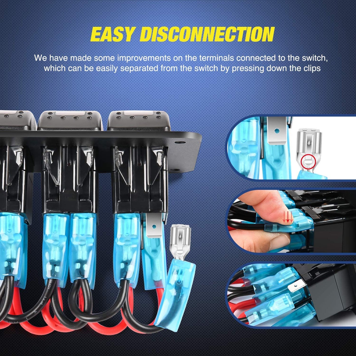 3 Gang Aluminum Rocker Switch Panel Toggle Dash 5 Pin On/Off Pre-Wired Rocker Switch Greenbacklit Switch for Automotive Cars Marine Boats Rvs, Green (90127C)
