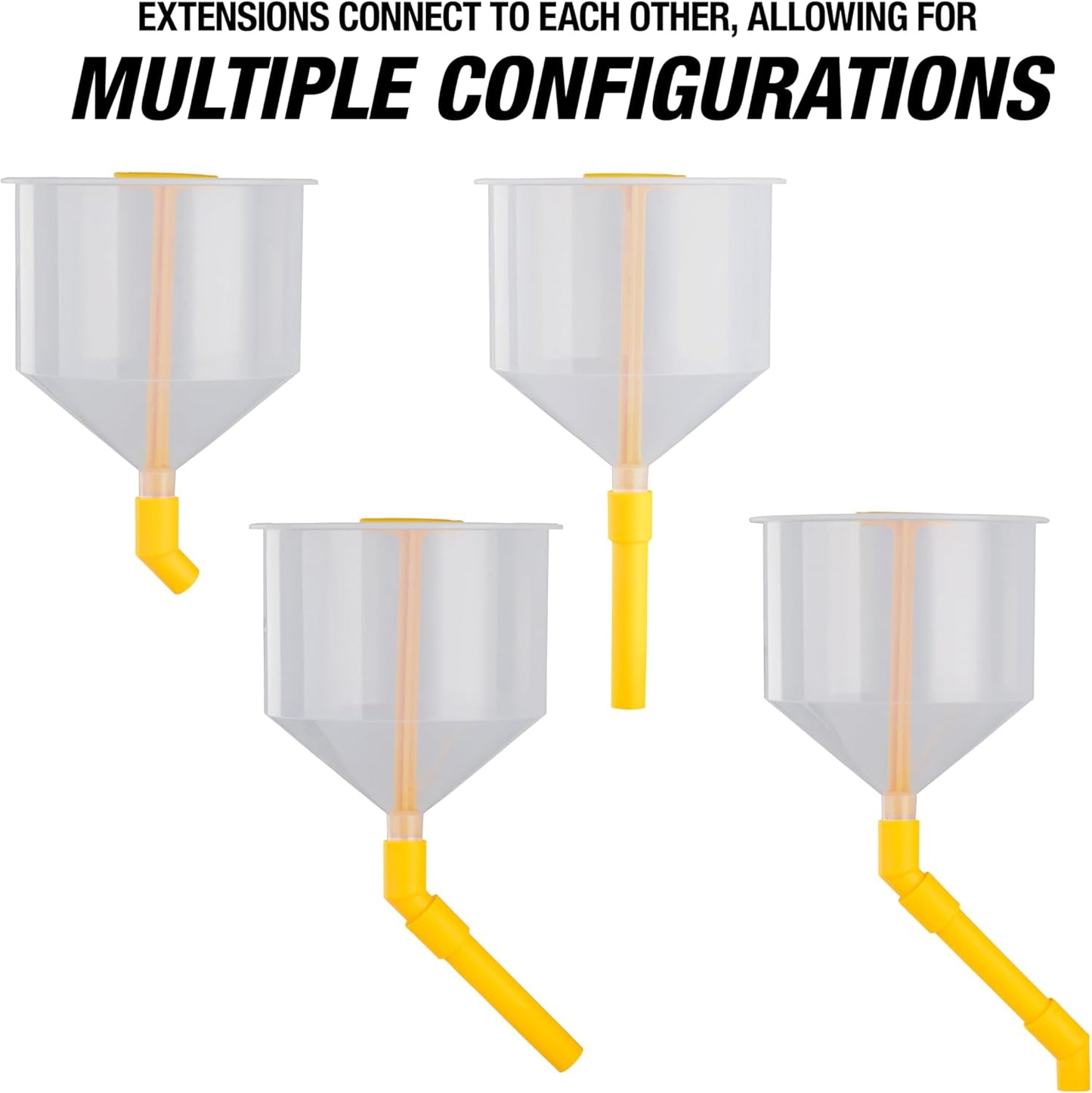 87009 No-Spill Coolant Filling Plastic Funnel Kit | Universal Radiator Funnel for Auto Mechanics | Adapters Help Funnel Fit the Radiator of Most Every Consumer Vehicle | White