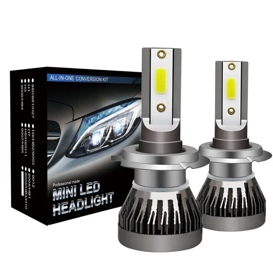 2Pcs/Pair Mini Lights Auto H7 LED H4 Bulb H3 H8 H9 H11 9005 9006 9012 6000LM Car Headlight H1 6000K Auto Fog Light 12V LED Bulb
