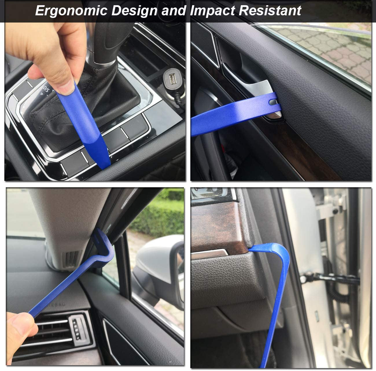 12 Pcs Trim Removal Tool Kit, No Scratch Plastic Pry Tool Kit, Car Panel Door Window Tools Car Interior Trim Kit Fastener Rivet Remover for Clip, Molding, Dashboards, Upholstery Toolkit