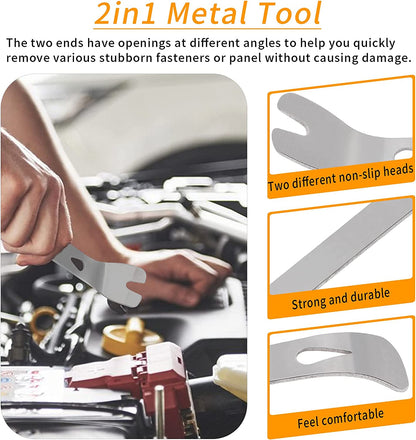 Auto Trim Removal Tools Kit,  15Pcs Car Panel Removal Tool Interior Trim Kit Fastener Rivet Remover Plastic Pry Tool Set - Removal of Car Door Panels, Fasteners, Molding, Dashboards, Wheel Hubs